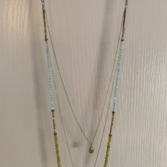 Unique triple strand necklace - semi precious stones - Picture 6 of 10